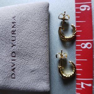 David Yurman 18K Yellow Gold Huggie Earrings